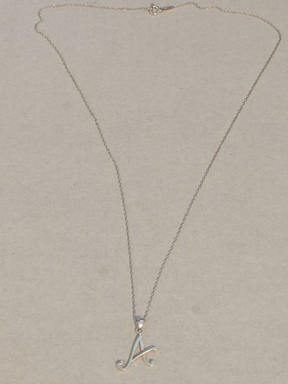 Dainty LA 925 Sterling Silver Letter "A" Initial Pendant Necklace